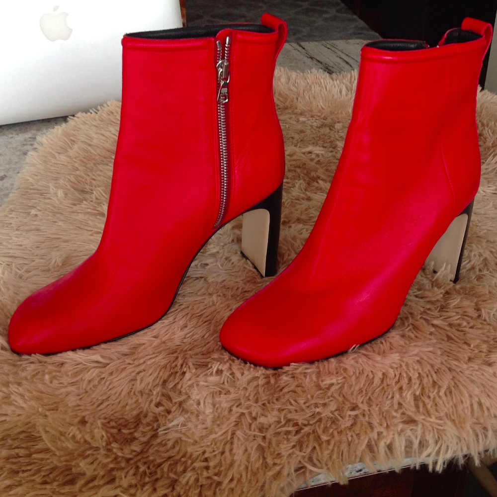NWOT Rag & Bone Red Ankle Boots - Picture 4 of 10